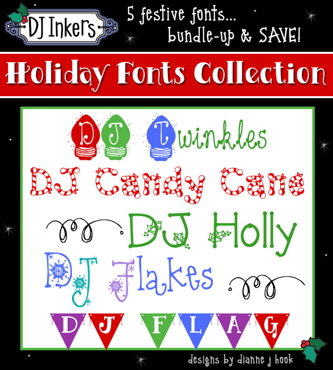 Get jolly & festive with your projects with DJ Inker's Holiday Fonts Collection