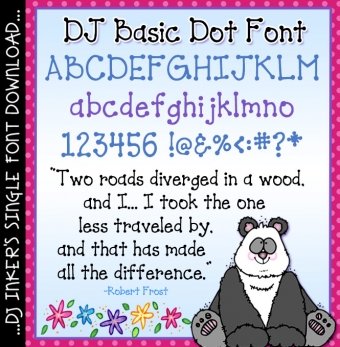 A cute dot letter font to add a smile to typing by DJ Inkers