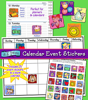 Calendar Event Stickers Printable Download