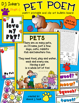 Pets Bulletin Board, Borders and Clip Art Kit