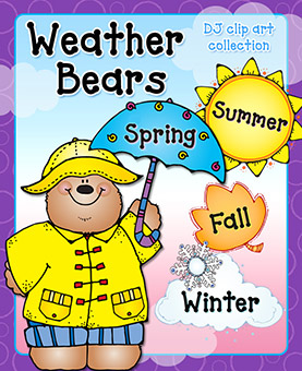 Weather Bears Clip Art Collection - 6 Download Bundle