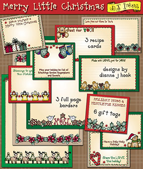 Merry Little Christmas Borders and Printables Download