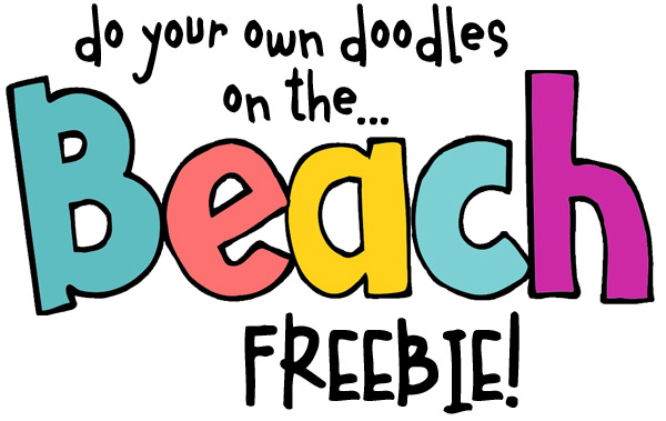 Beach Clip Art Word Freebie by DJ Inkers