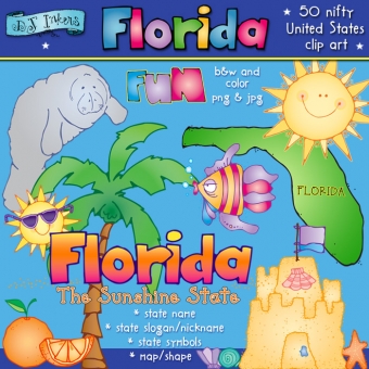Florida clip art and Sunshine State symbols by DJ Inkers