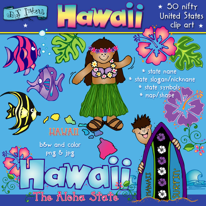 hawaiian santa clip art