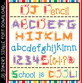 A whimsical Pencil font for teachers by DJ Inkers