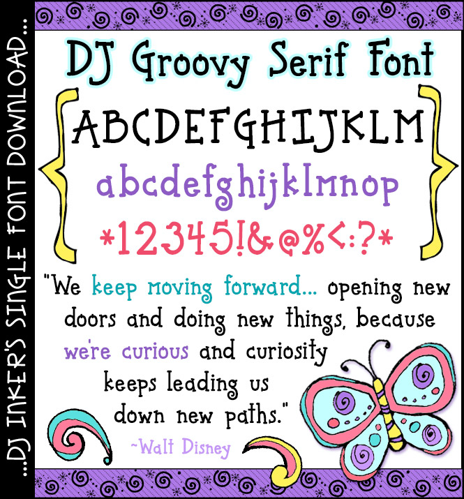 This bold, serif font by DJ Inkers is totally Groovy