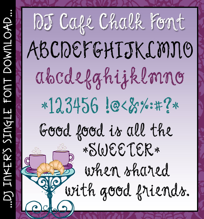 Order a smile with this hand-written cursive chalkboard style font by DJ Inkers