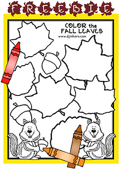 Fall Leaves Coloring Page -FREE with purchase!