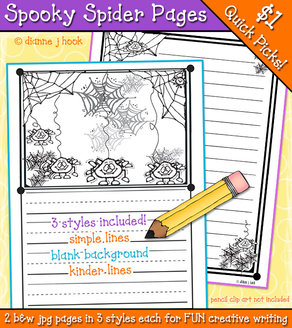 Spooky Spider Writing Pages Download