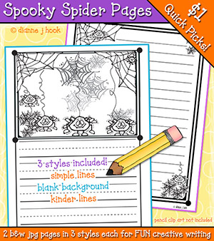 Spooky Spider Writing Pages Download