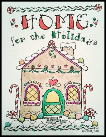 Gingerbread house coloring page by DJ Inkers