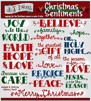 Christmas Sayings and Sentiments Clip Art Download