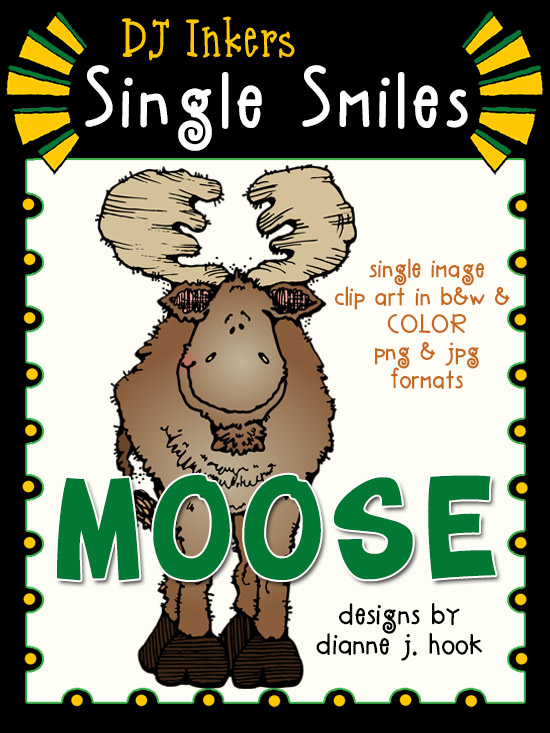 Cute clipart moose by DJ Inkers