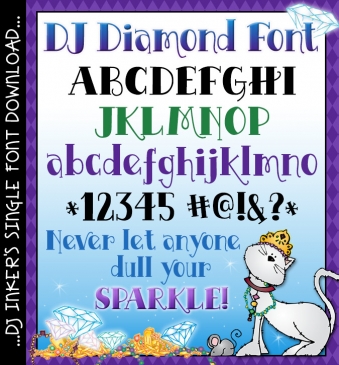 Add a sparkle to your creations with our fabulous DJ Diamond font