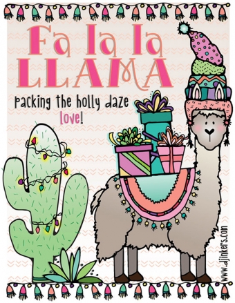 Fala Lala Llama holiday clip art and fonts by DJ Inkers