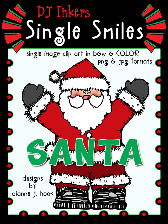 Cute clip art Santa for Christmas and holiday projects by DJ Inkers