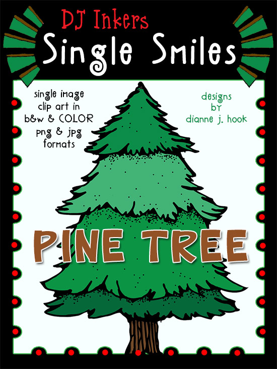 Cute clip art pine tree by DJ Inkers