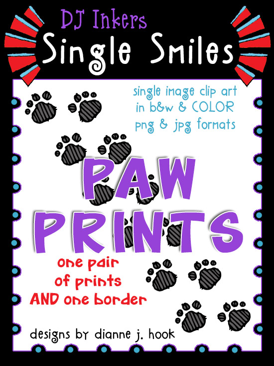 paw prints clip art border