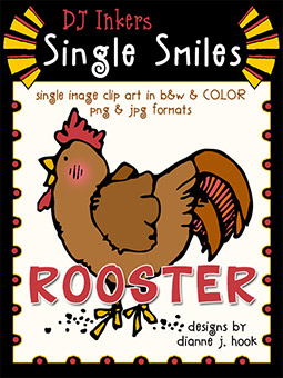Rooster - Single Smiles Clip Art Image