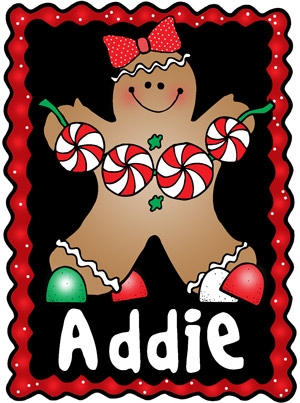 Cute gingerbread cookie girl with font and clip art by DJ Inkers