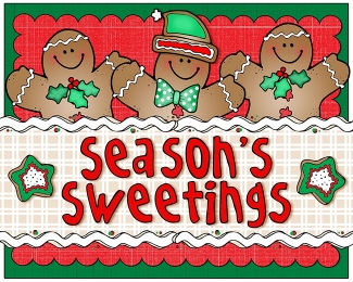 Season's Sweetings gingerbread card for Christmas by DJ Inkers