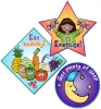 Healthy life stickers or badges made with clip art by DJ Inkers