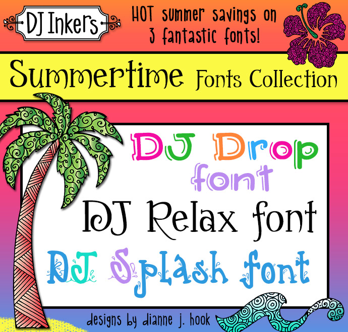 3 fun fonts for any summer project by DJ Inkers