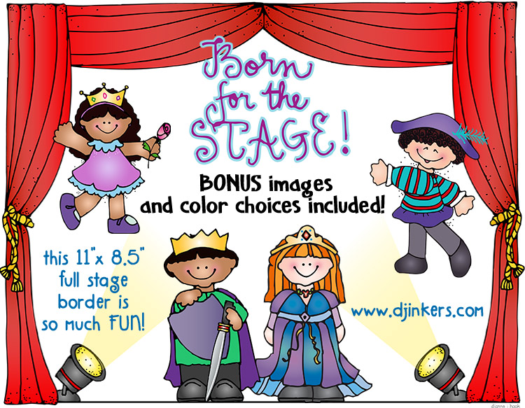 Fun clip art for drama class, theater and stage production by DJ Inkers