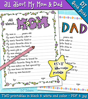 All About Mom and Dad - Kids Activity Download