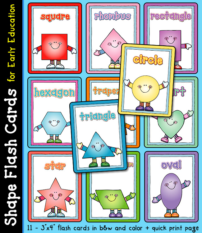 Shape Flash Cards for preschool and Early Education by DJ Inkers