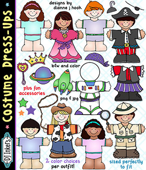 Costume Dress Up Kids Clip Art and Printables Download