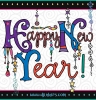 Happy New Year card with zen dangles clip art by DJ Inkers