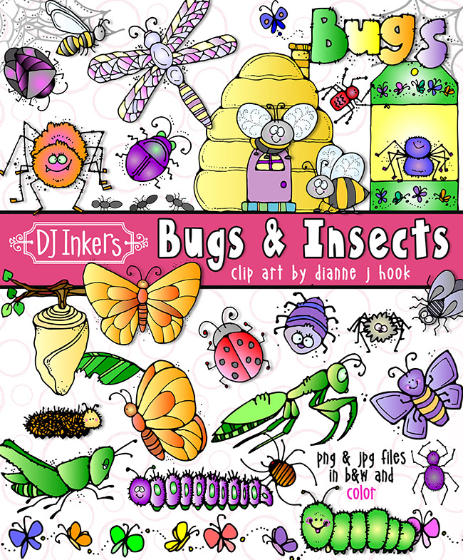 Create a buzz in your classroom with Doodle bugs and Insects clip art by DJ Inkers