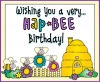 Hap-Bee Birthday bee card by DJ Inkers