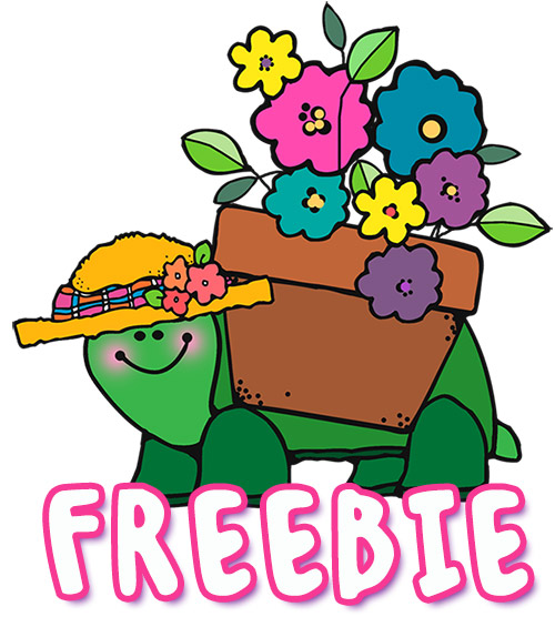 Flower Pot Turtle Clip Art FREEBIE