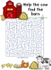 Farm maze with cute barnyard clip art by DJ Inkers