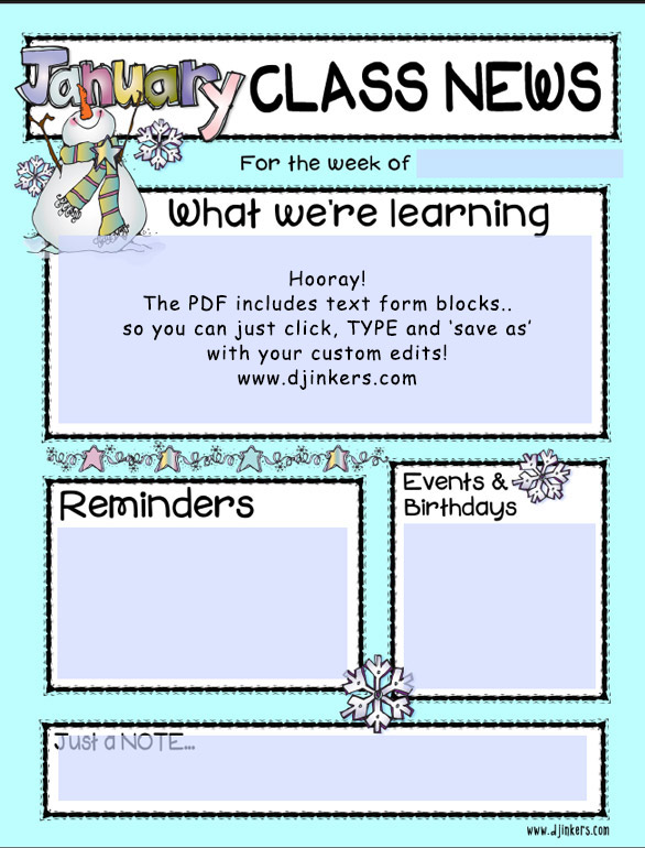 Colorful Monthly Classroom Newsletters To Send Or Share Digitally By Dj Inkers 2757