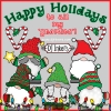 Happy holidays to my gnomies with clip art gnomes by DJ Inkers