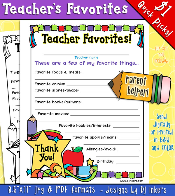 Find out your teacher's favorite things with this easy gift guide by DJ ...