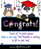 Congrats grad card with clip art and party font by DJ Inkers