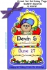 June birthday bear card with Confetti font by DJ Inkers