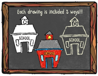 Chalk & Crayon Clip Art Borders for School