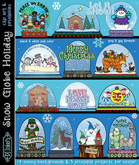 Snow Globe Holiday Clip Art Download